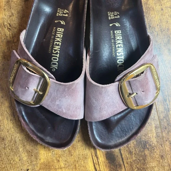 Birkenstock Madrid Big Buckle Oiled Leather Size 41 in Lavender - Picture 2 of 4